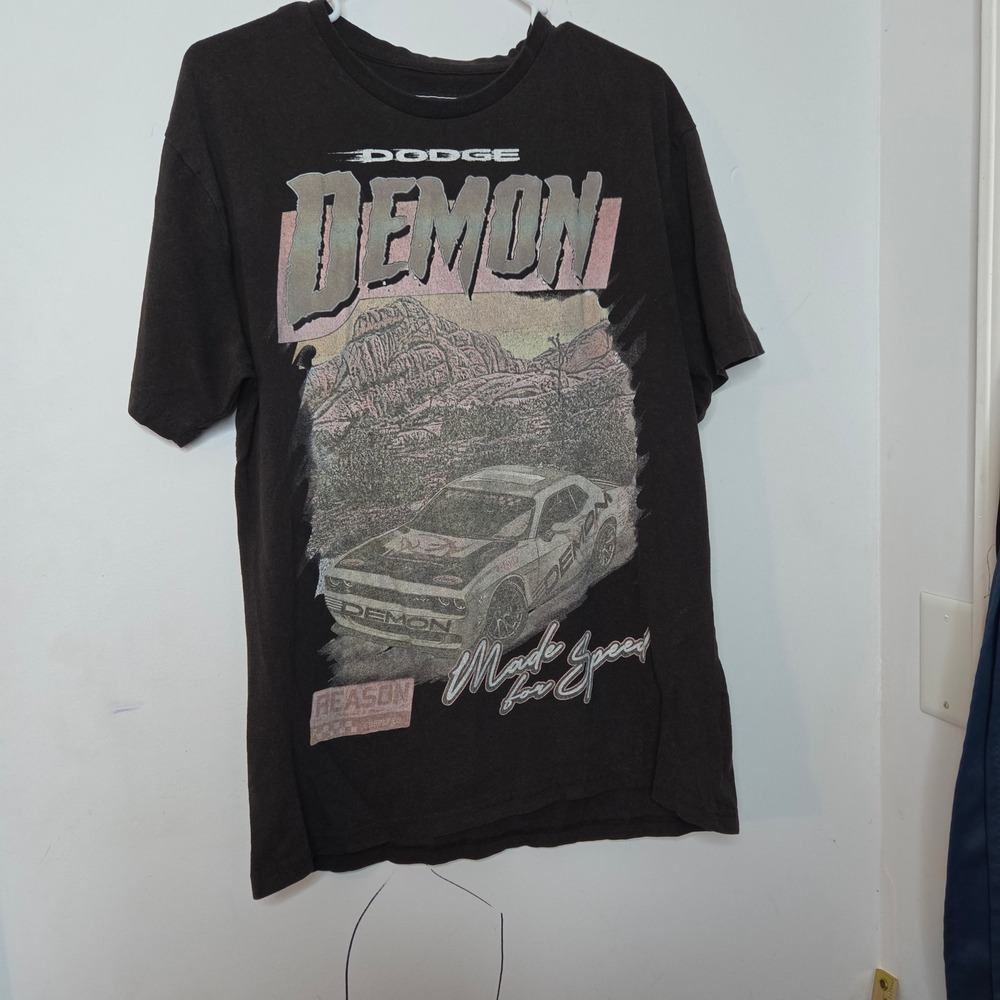 Reason Clothing x Dodge Demon Limited Edition Graphic T-Shirt Mens Large Black